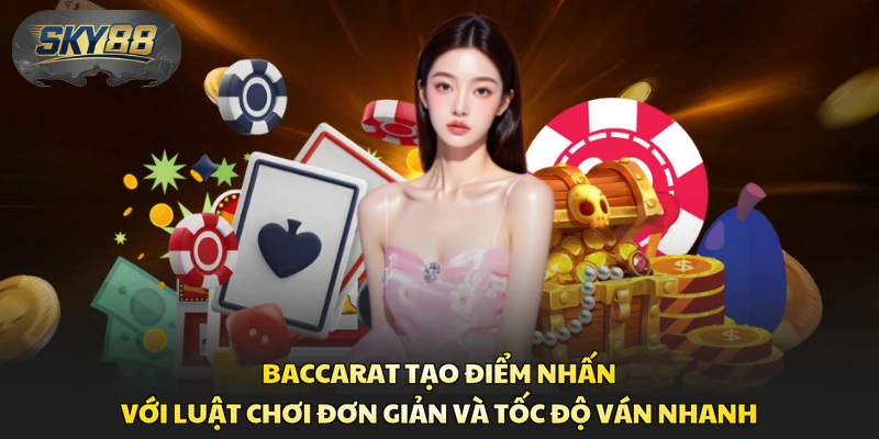Baccarat tạo điểm nhấn với luật chơi đơn giản và tốc độ ván nhanh